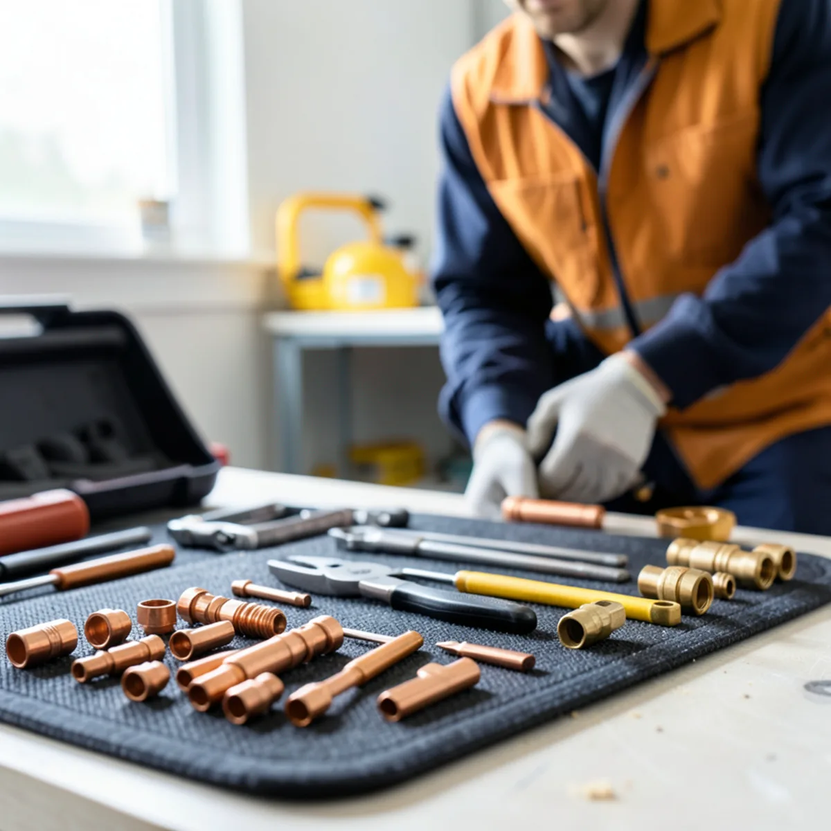 Staged emergency plumbing tools and valves
