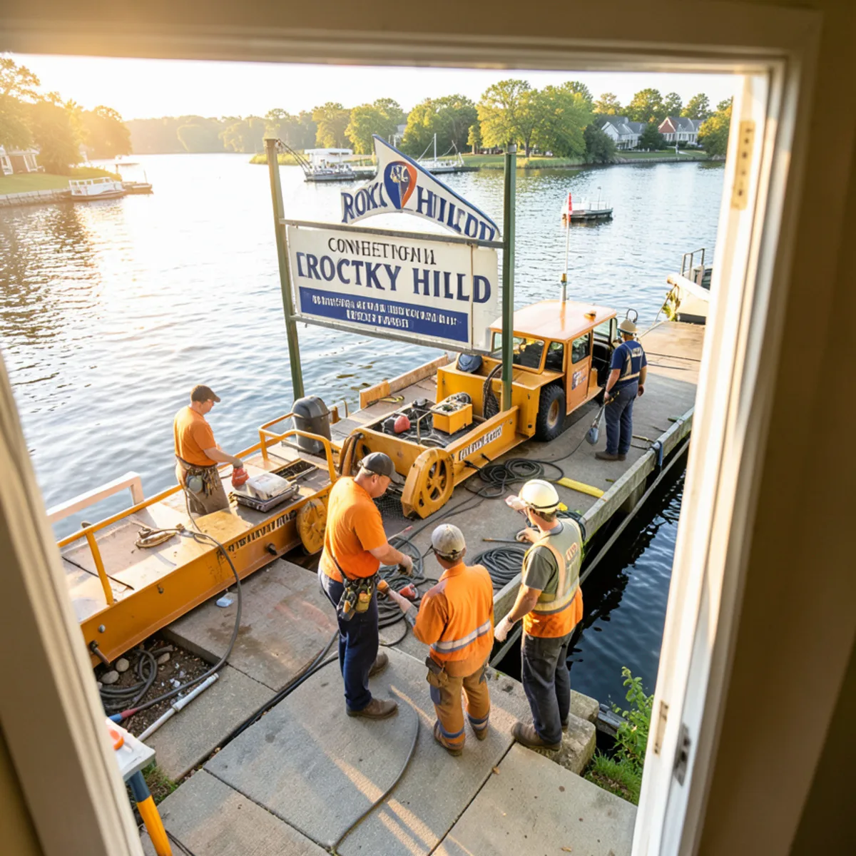 Historic ferry slip on the Connecticut River in Rocky Hill